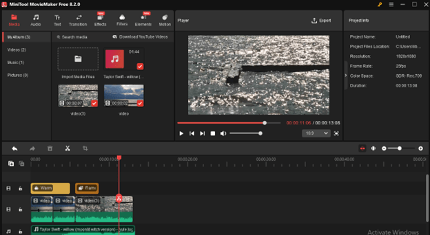 Make videos with MiniTool MovieMaker