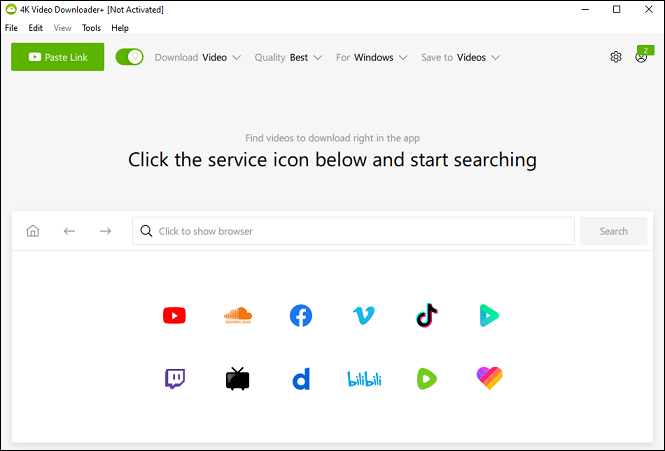 The user interface of 4K Video Downloader