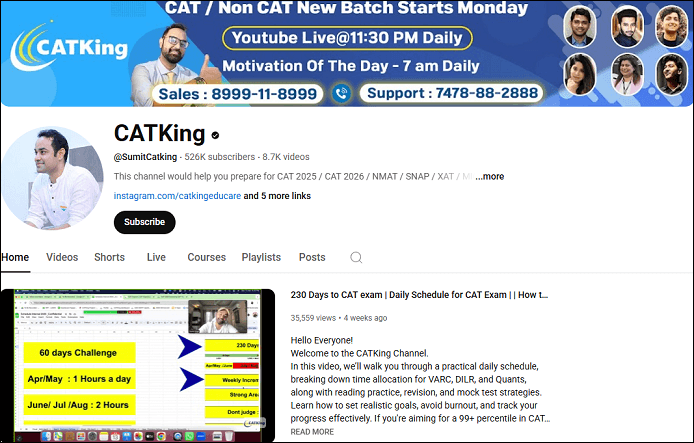 The channel homepage of CATKing on YouTube