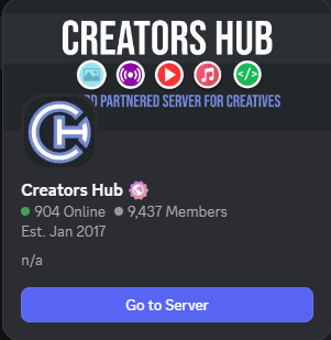 The Creators Hub server on Discord