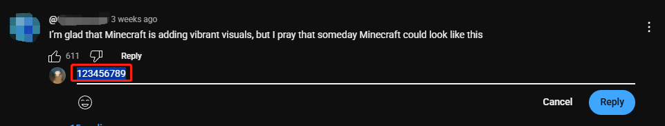 Copy the reply on the YouTube website