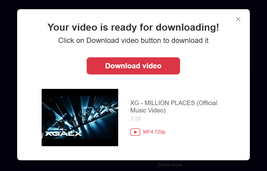 Wenn „Your video is already for downloading“, klicken Sie auf Download Video, und SSYouTube herunterzuladen