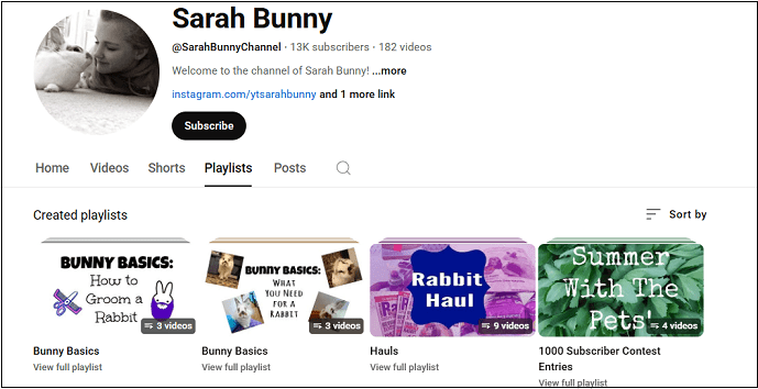 Subscribe to Sarah Bunny's YouTube channel