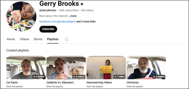 Subscribe to Gerry Brooks to watch teacher YouTube channel