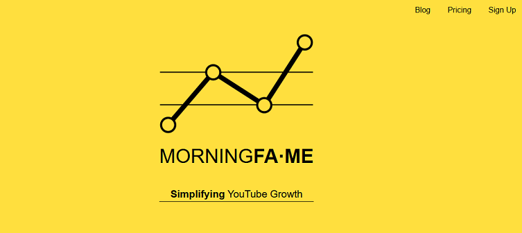 The website homepage of Morningfame on a browser