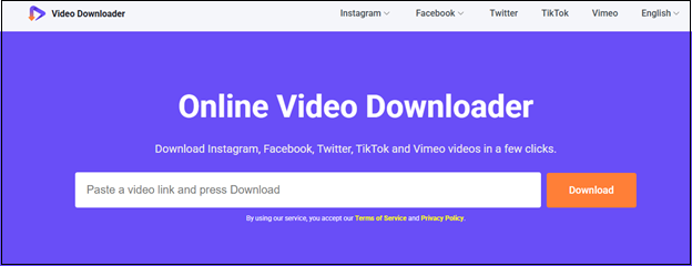 The main interface of viddown.net