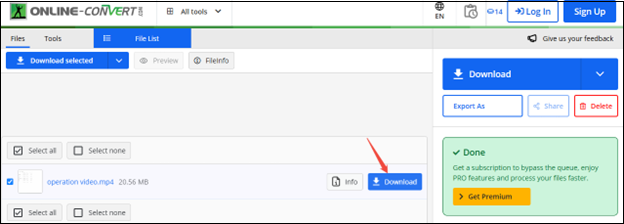 Click on Download to download the converted file in Online-Converter