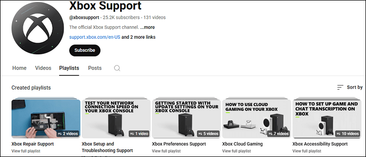 Go to Xbox Support to learn about Xbox