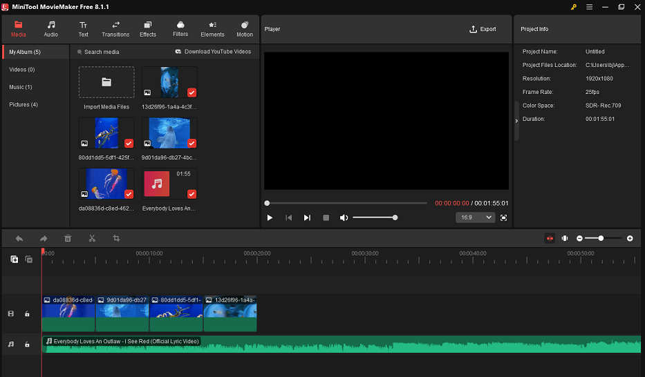 Making video with MiniTool MovieMaker