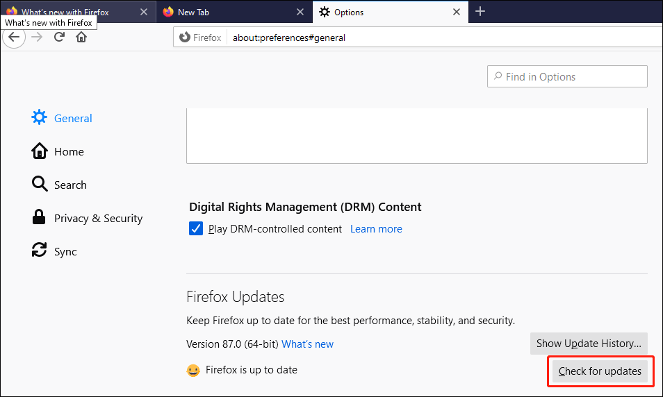 mettre à niveau Firefox