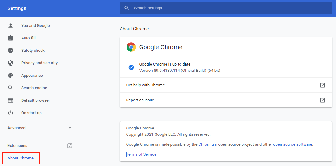 mettre à niveau Chrome