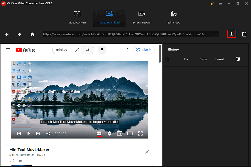 Haga clic en el icono Descargar