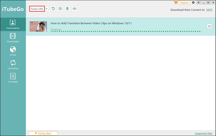 Haga clic en Pegar URL