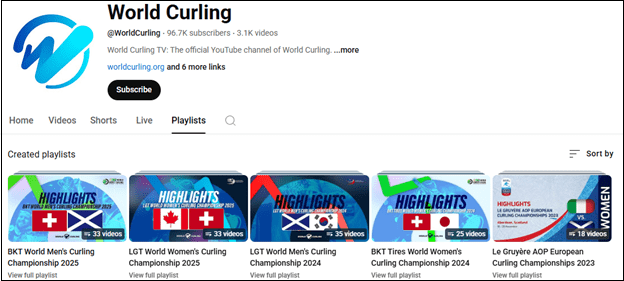 Watch curling YouTube videos on World Curling