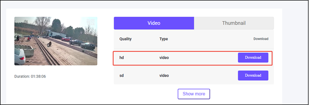 Find HD and click on Download to download the Facebook video in viddown.net