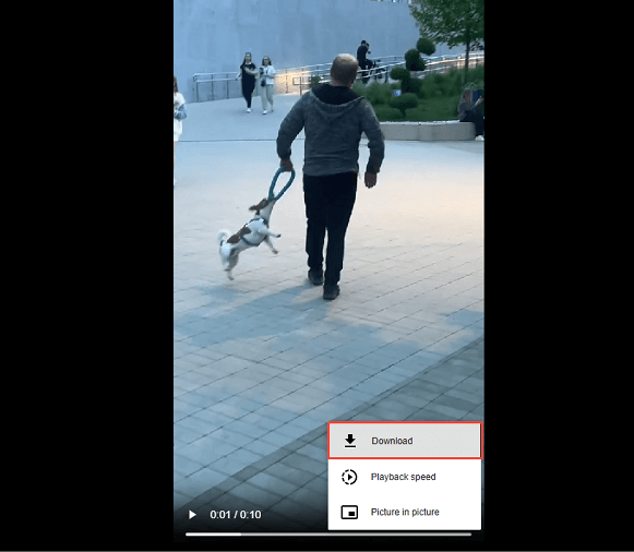 Select Download from the menu while the TikTok video is playing in a new tab