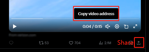 Copy the URL of the Twitter clip