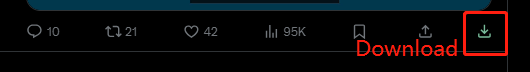 Click the Download icon to start downloading the Twitter clip using X (Twitter) Video Downloader