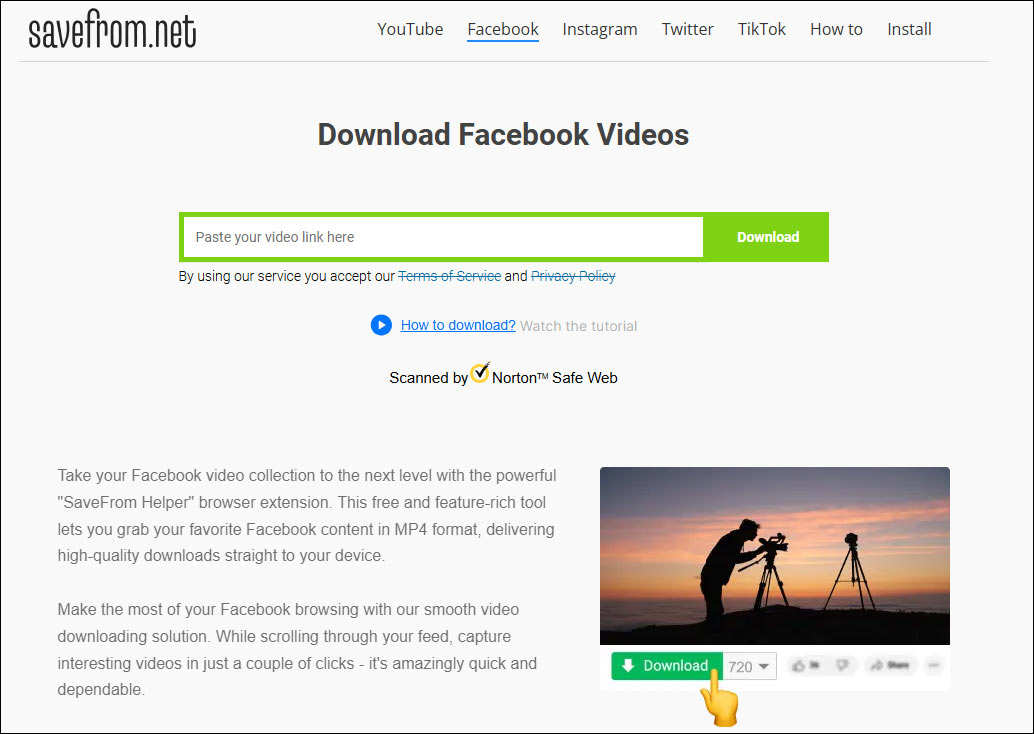 The official page of Savefrom.net