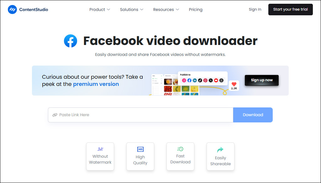The official page of ContentStudio