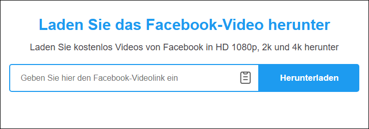 Die Startseite von FBDownloader