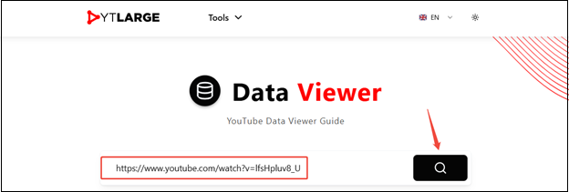 Paste the YouTube video link and click on Search in YouTube Data Viewer