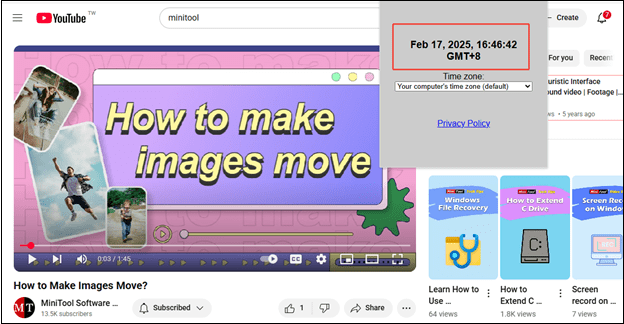 Check the exact YouTube upload time with the YouTube Upload Time extension