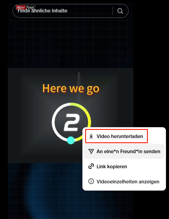 TikTok-Videos auf dem PC speichern, indem Sie mit der rechten Maustaste auf das zu speichernde Video klicken und „Video herunterladen“ auswählen