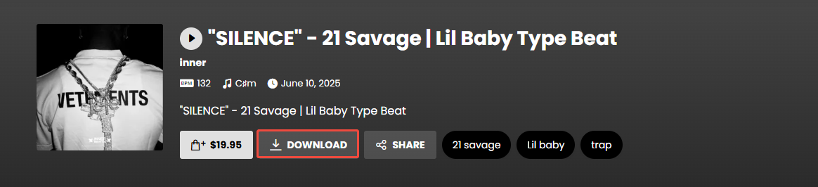 Click the DOWNLOAD button to get the beats