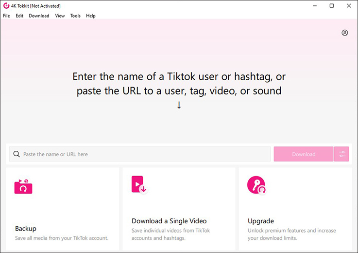The main interface of 4K Tokkit