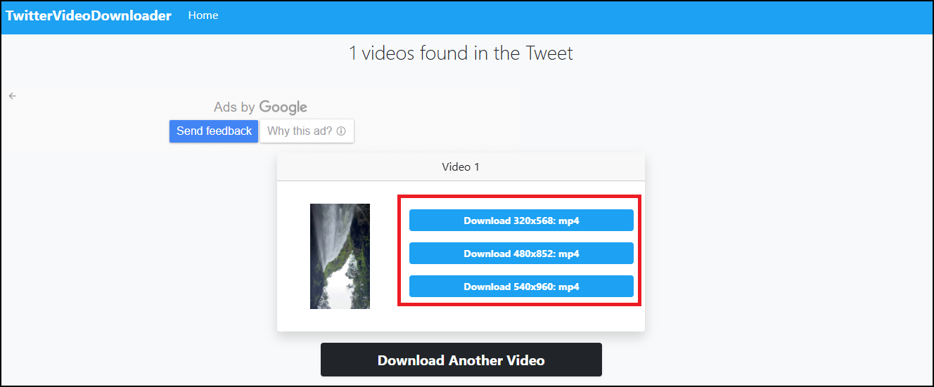 Click your desired profile in Twitter Video Downloader to start downloading