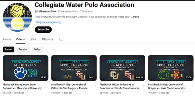 Watch water polo videos on Collegiate Water Polo Association