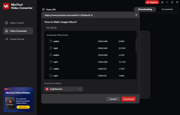 Download YouTube subtitles and videos with MiniTool Video Converter