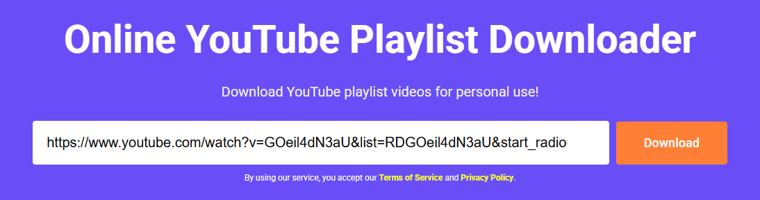 Paste the YouTube video URL into the address box and click Download on viddown.net
