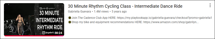 30 Minute Rhythm Cycling Class Intermediate Dance Ride on YouTube