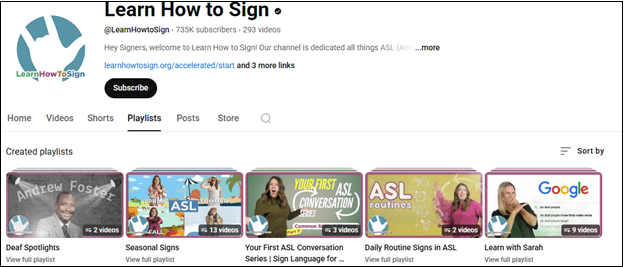 Go to Learn How to Sign to learn ASL