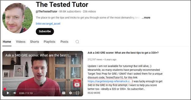 Go to The Tested Tutor to learn GRE