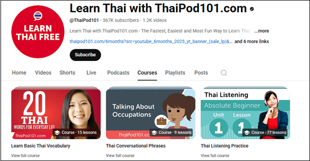 Go to Learn Thai with ThaiPod101.com to learn Thai language