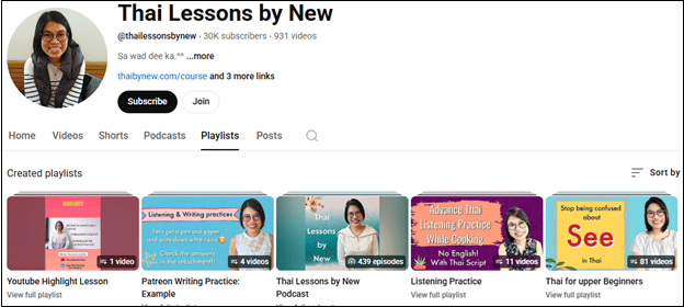 Follow Thai Lessons by New to learn the Thai language
