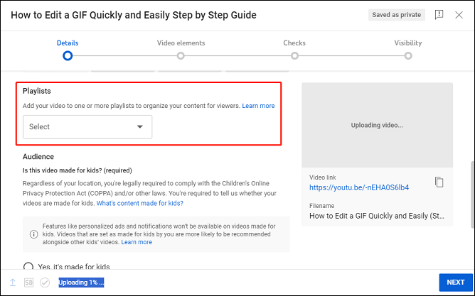 adicionar vídeos a uma lista de reprodução