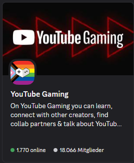 Der Discord-Server YouTube Gaming
