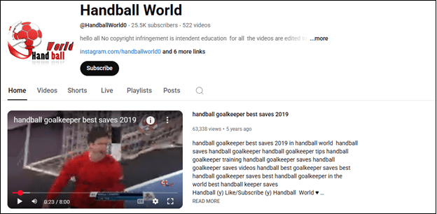 Go to Handball World to learn handball skills