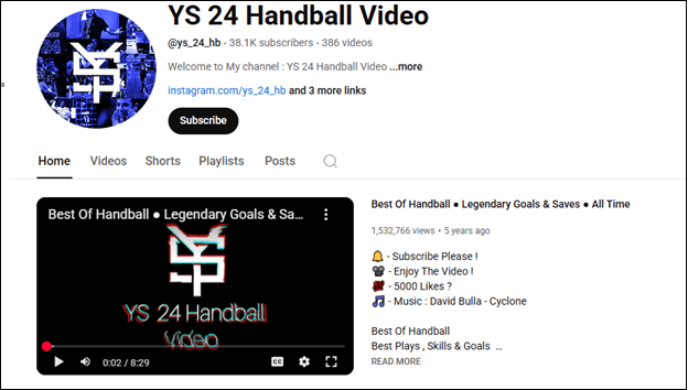 Subscribe to YS 24 Handball Video to learn handball