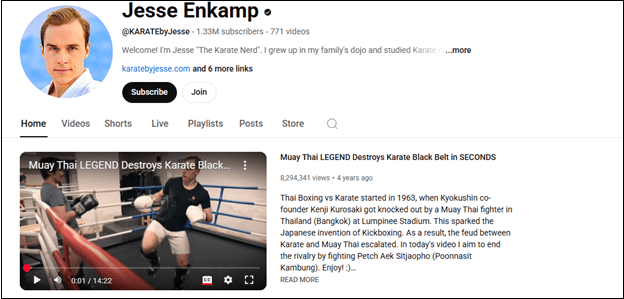 Go to Jesse Enkamp to learn karate