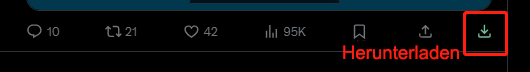 Klicken Sie auf das Download-Symbol, um den Twitter-Clip mit X (Twitter) Video Downloader herunterzuladen.