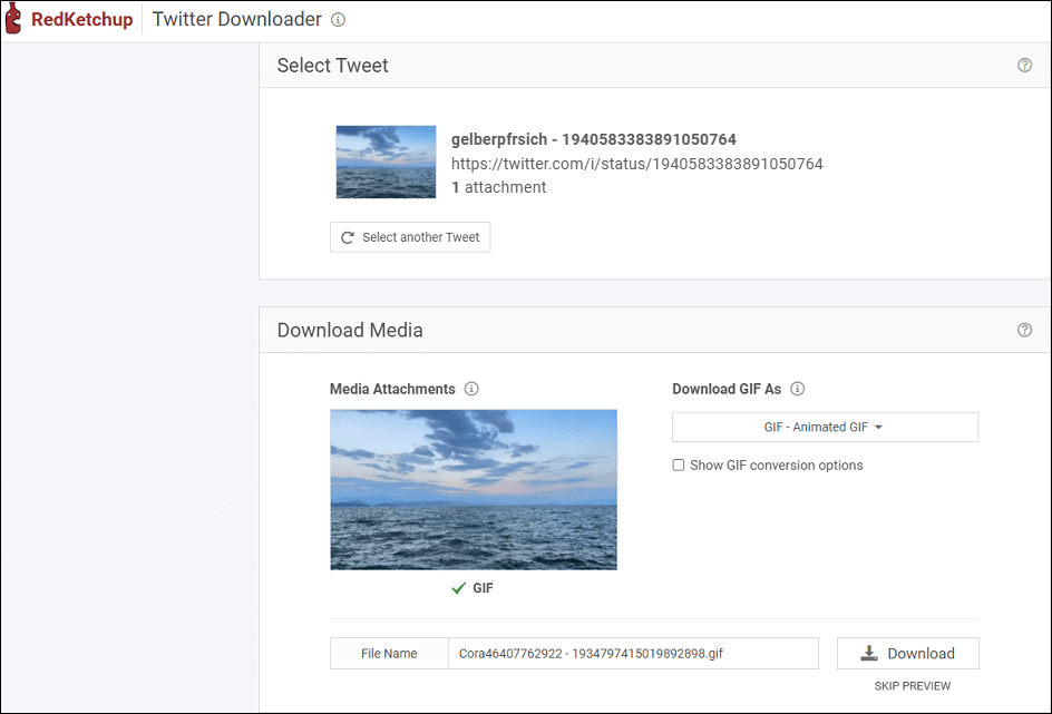Laden Sie ein GIF von Twitter mit RedKetchup herunter