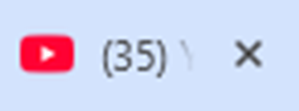 The number next to the YouTube tab