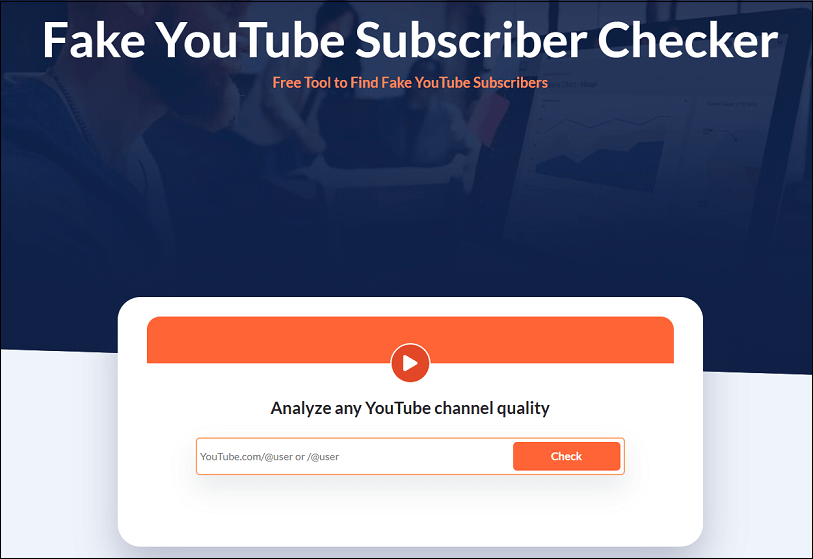 Die Startseite von OTT’s Fake YouTube Subscriber Checker