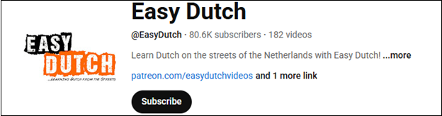 The channel interface of Easy Dutch