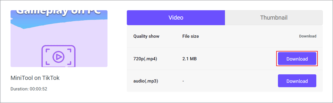 ダウンロードオプションの後ろの「Download」ボタンをクリック